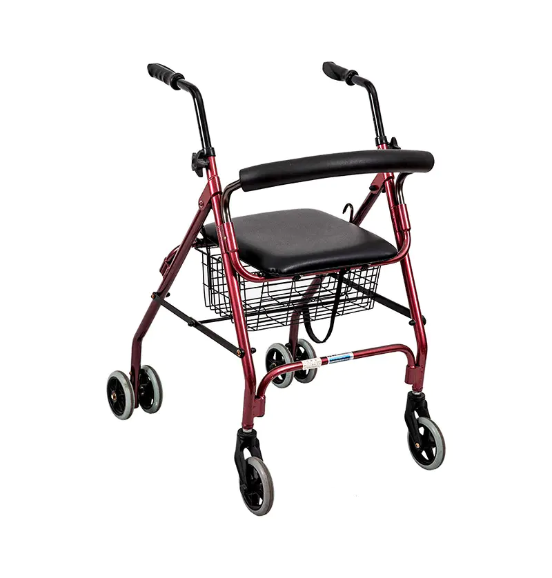 PUSH DOWN LOCK ROLLATOR WITH 5' WHEELS