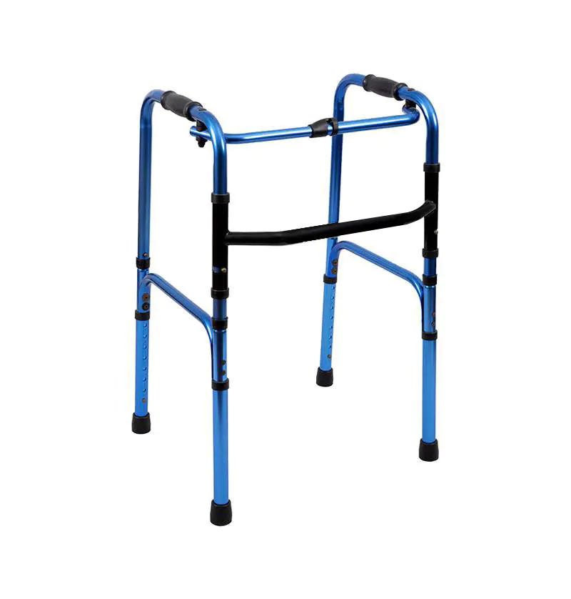 ONE-BUTTON STANDING FRAME FOLDING WALKER