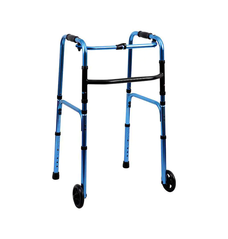 ONE-BUTTON STANDING FOLDING WALKER WITH WHEEL